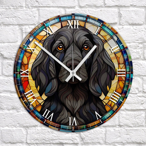 Cocker Spaniel Black Suncatcher Effect Clock